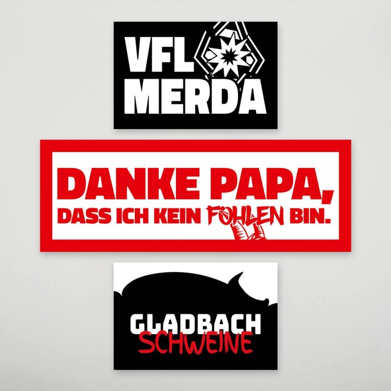 Aufkleber-Mix „Anti Gladbach“